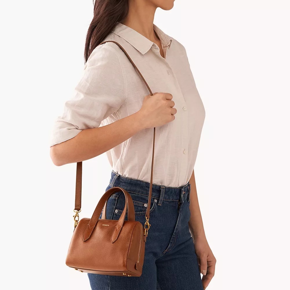 Mini Fossil satchel bag.